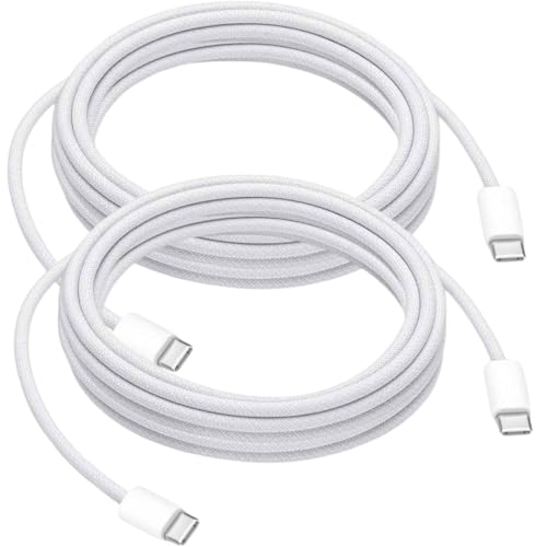 Image of 10FT Long USB C to USB C Cable Compatible for iPhone 17 /16 /15, 17 16 15 Pro Max, Plus, 16E, 17Air Carplay Charger Cord, AirPods 4, AirPods Pro (2nd /3rd Gen) Woven Car Charging Charger Cord 2pack