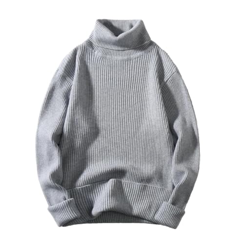 Men's Pullover Sweaters Long Sleeve High Collar Slim Fit Casual Knitting Pullovers