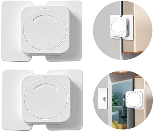 Image of KPNG Baby Guard, Drawer Lock, Child Lock, Baby Safety Lock, Stopper, Earthquake Prevention, Suitable For Refrigerators, Won't Damage Furniture, Easy Installation (Pack Of 2, Flat Angle Lock, White)