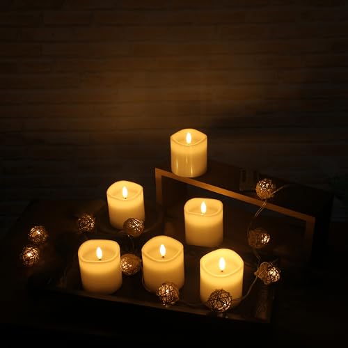 Image of Stonebriar 3 Count White Real Wax 3x3 Flameless LED Pillar Candles with Remote and Timer