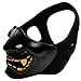 Supspy Samurai Airsoft Mask Tactical Prajna Half Face Ninja Hannya Oni Motorcycle Evil Demon Knight Kabuki Mask for Halloween Cosplay Costume Hunting Shooting (Black)