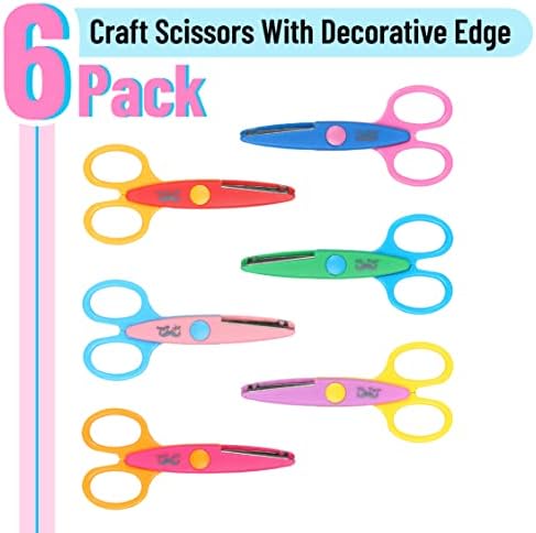 Mr. Pen- Craft Scissors Decorative Edge, 6 Pack, Bright Zig Zag Scissors - 1