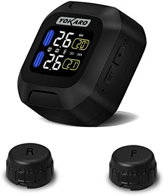 FULLELE Wireless Waterproof Tire Pressure Monitoring System (TPMS) for Motorcycle, 2 External Sensors