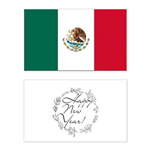 Tarjeta conmemorativa de Año Nuevo de la bandera de México, diseño patrio elegante de colección