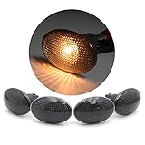 4 PCs Smoke Side Fender Lights with LED Fit for 1999-2010 Ford F 350 450 Super Duty Dually Truck with factory installed fender lights