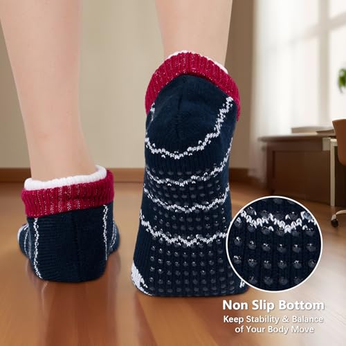 Image of American Trends Slipper Socks for Women Non Slip Christmas Socks Comfy Warm Winter Grippy Socks with Grippers