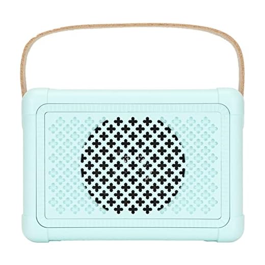 Ciciglow Altavoz Bluetooth Retro Portátil, Radio FM Vintage con Volumen Alto, Mejora de Graves Fuerte, Conexión Inalámbrica Bluetooth 5.0, Tarjeta TF USB Y Reproductor AUX (Azul)