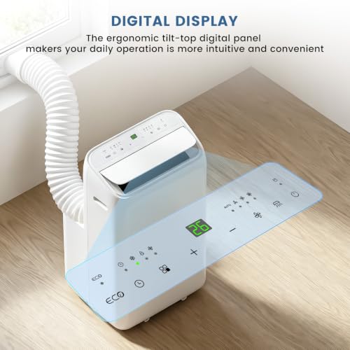 Image of Electactic Inverter Portable Air Conditioners with Dual Motor, 14000BTU ASHRAE Portable AC with Drainage-free Cooling, 6-In-1 Portable AC Unit for Rooms Indoor