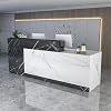 Reception Counter Desk, Front Counter Desk with Lockable Drawers, Modern Retail Counter, Wooden Computer Desk Reception Table, for Checkout Office/Beauty Salon/Lobby B-Right