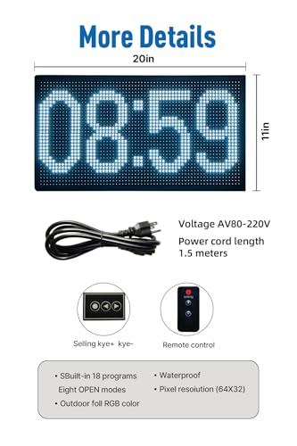 Reloj de pared digital doble cara 20x11 pulgadas con alarma miniatura 4