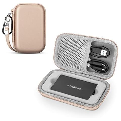 Hard Case for Samsung T7 / T7 Touch 1TB 2TB 500GB Portable SSD, Travel Carry Case Protective Cover(Rose Gold) Cover