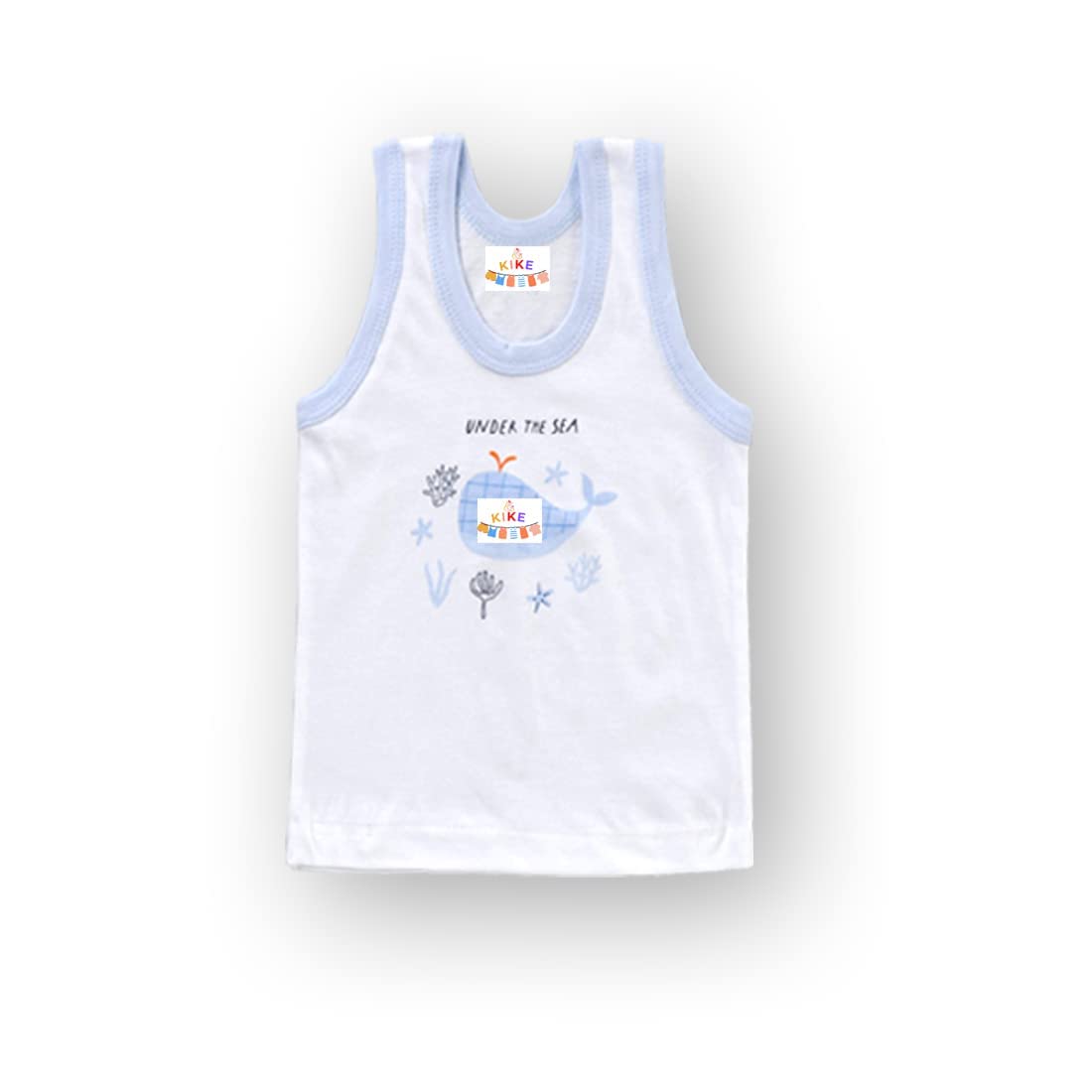 KIKE Baby boy Sando,Sando Kids Boys,Baby Banyan boy,Baby Sandow,Kids ganji,Kids Under Vest,Under Shirt Boys,Banyan Kids,New Born Baby Inner,baniyan Baby boy pack of 6 (multicolor 3, 12-18 Months) 3