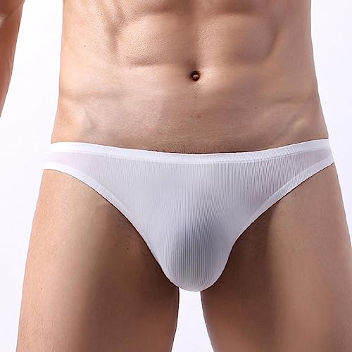 JEShifangjiusu Men Briefs Ice Silk Underwear Solid Low Rise Comfort Bikini Underpants Transparent Mesh See Through Triangle2