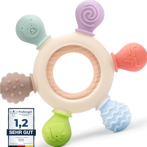 Okonkn Beißring Baby,Zahnungshilfe Baby Spielzeug Silikon Zubehör Für...
