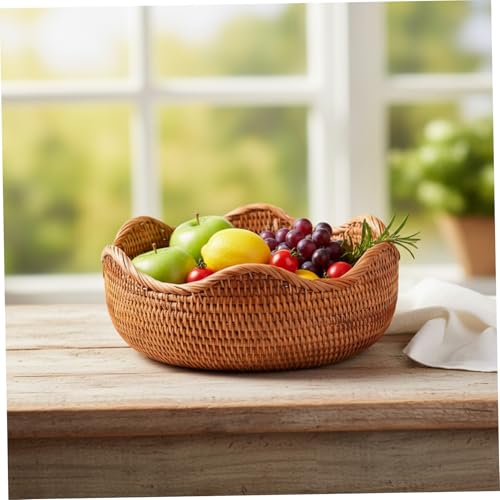 Cesta de mimbre Bemonew para pan y frutas, ideal para decorar tu mesa de comedor 3