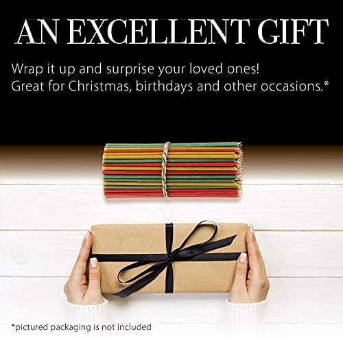 Danilovo Pure Beeswax Candles - No-Drip, Smoke-Less, Tall, Thin Taper Candles – Decorative Candles for Church Prayer, Decor or Birthday Candles – Honey Scented Candles – 6.5”x0.22”(4 Colors, 60 pcs)