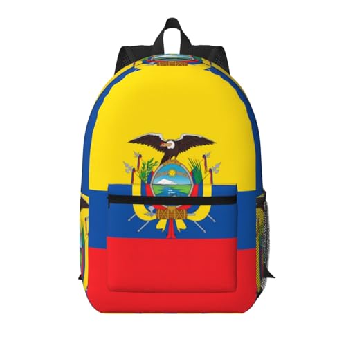 Flag of Ecuador Travel Laptop Backpack 17 Inch Large Computer Backpack Waterproof Backpack.