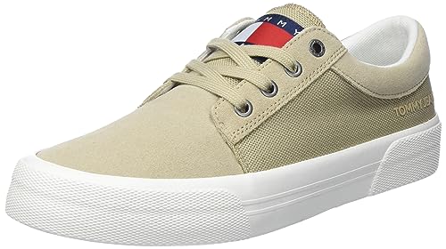 Tommy Jeans Hombre Sneaker vulcanizada Skate Derby Zapatillas, Beige (Sandalwood), 43 EU