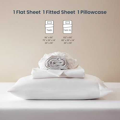 Image of SLEEP ZONE Bed Sheet Sets Cozy Brushed Microfiber Soft Wrinkle Free Fade Resistant with 16 inch Deep Pocket Easy Care Sheets 3 PC, White,Twin XL
