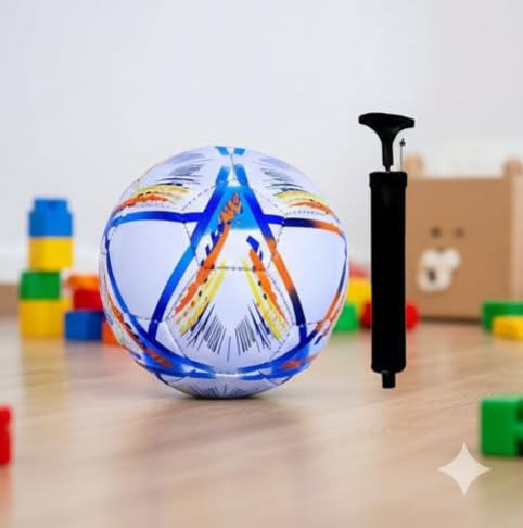 Image of Playzoo Football for All Ages Suited for The Grass Fields | Suitable for Grass |Practice Ball | Soccer Ball | for Men /Women | Football Size - 5 (SkyBlue)