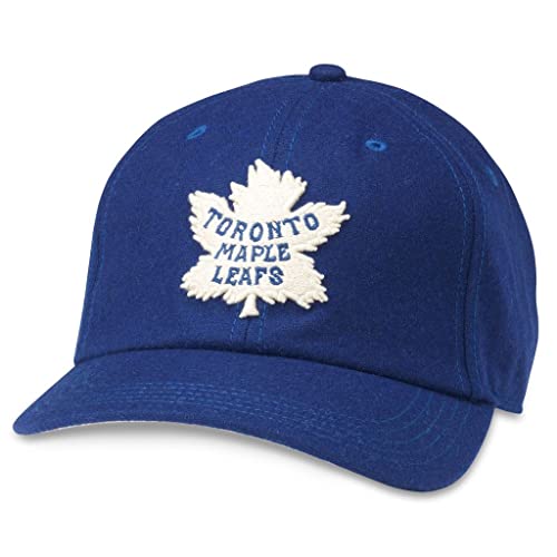 AMERICAN NEEDLE Toronto Maple Leafs Archive Legend National Hockey League Officially Licensed NHL Team Adjustable Buckle Strap Dad Hat, Royal (21005A-TML-ROY)