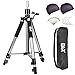 GEX Heavy Duty Canvas Block Head Tripod Cosmetology Training Doll Head Stand Mannequin Manikin Head Tripod Wig Stand With Travel Bag Silver Color