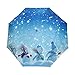 XiangHeFu Parapluie de Noël Hiver Bonhomme de Neige Ouverture Automatique Fermer 3 Plis léger Anti-UV