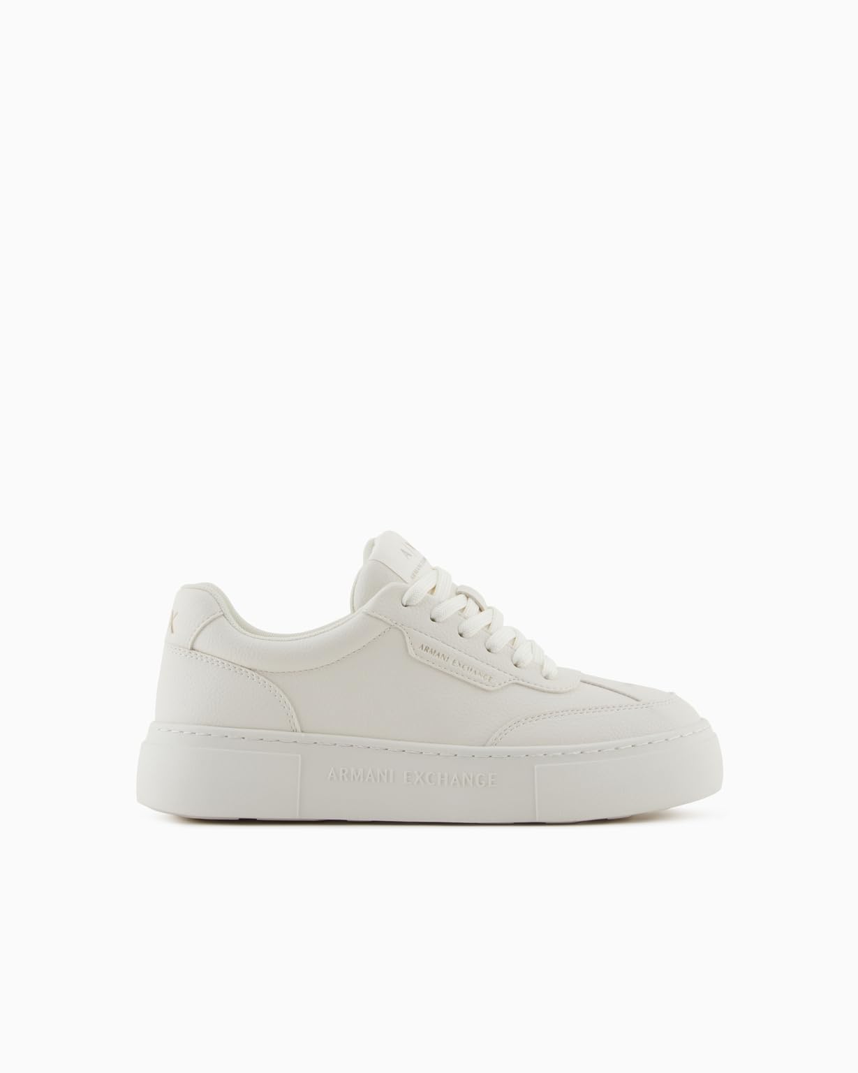 Armani Exchange Women's Kurt Low Cut Platform Sole Trainers, Off White, 8.5 UK