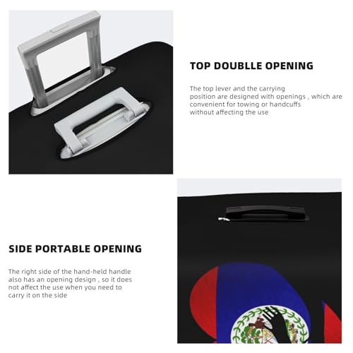 Travel Luggage Cover Belize Belizean Flag Heart Fashion Washable Baggage Suitcase Protector Fit For Luggage Small4