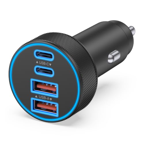 N222369960 Second Row USB Receptacle Missing - 2022 Chevrolet Silverado & GMC Sierra 1500 New 3 USB C Car Charger, 4-Port 90W Super Fast Charging Cigarette Lighter Adapter