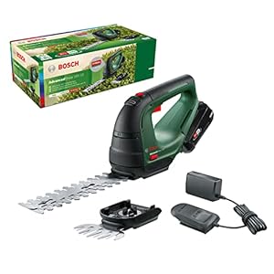 Bosch accu tuinschaar AdvancedShear 18V-10 (1 accu 2,0 Ah, 18V-systeem, snoeit tot 85 m² per acculading, met buxus- en…