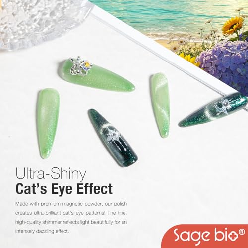 SAGEBIO Cat Eye Gel Nail Polish, 15ml Magnetic Gel, High-Gloss Finish, Long-Lasting, DIY Manicure Kit with Magnet Stick, Stunning 3D Magnetic Effect, 03 — view 4