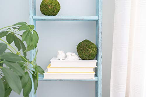 Barnwoodusa Rustic Farmhouse Blanket Ladder - Our 4 Ft Ladder Can Be Mounted Horizontally Or Vertically And Is Crafted From 100% Recycled And Reclaimed Wood | No Assembly Required | Turquoise #TOP4