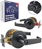 OAKMOORE Commercial Door Handle Black - Grade 2 Lockset - Door Lever Schools Offices Industrial UL CUL & ADA – ANSI A156.2 (Privacy (Bathroom))