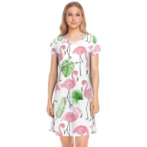 ODAWA-Womens-Night-Gown-Sleeping-Dress-Short-Sleeve-t-Shirt-Dress-Women-Loose-Hospital-Nightgowns