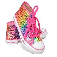 TrendandStylez Glitzer Pailletten Sneaker Damen – Karneval Tanzschuhe in Rot Silber Blau Grün Pink Bunt |Turnschuhe für Party, Show (Bunt, EU Schuhgrößensystem, Erwachsene, Damen, Numerisch, M, 37) – Ansicht 1
