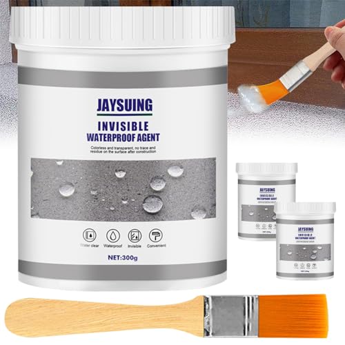 Transparenter Wasserdichter Beschichtungsmittel, Wasserdichte Isolier-Dichtstoff-Emulsion, Dichtmasse Wasserdicht Invisible Waterproof Agent ​für Badezimmer, Wände, Fliesen, Dach (300G-2 Stück)