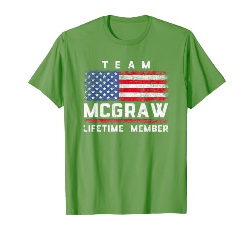 McGraw Family Name - Team McGraw Lifetime Member T-Shirt, Men, Grass Green, XX-Large