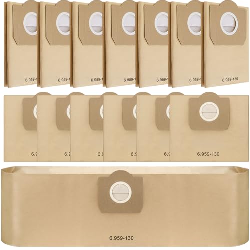 14 Piezas Bolsas de Polvo Compatible con Kärcher WD3 6.959-130.0, Bolsa de Aspiradora Compatible con Kärcher WD3 1629, MV3 A2201, A2204, A2504, A2554, A2251, A2604, WD 3 Premium