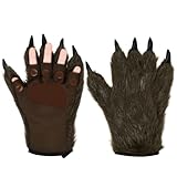 Ibluelover Faux Fur Animal Paw Gloves Werewolf Hairy Hands Halloween Costume Wolf Gloves Gorilla Bear Claw Glove Party Props
