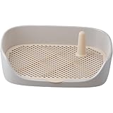 犬 トイレトレー トイレ ワイド ペットトイレ トレーニングトイレ 犬のトイレ 大型ペット用 トイレ用品 メッシュトレ 保護掃除が簡単 携帯トイレ 柱付き 訓練しやすい PP素材 に最適 フェンスを高くし 尿の飛沫防止 犬用トレイボックス屋内 屋外 中型犬 小型犬 (M(48*37*13cm),グレー)