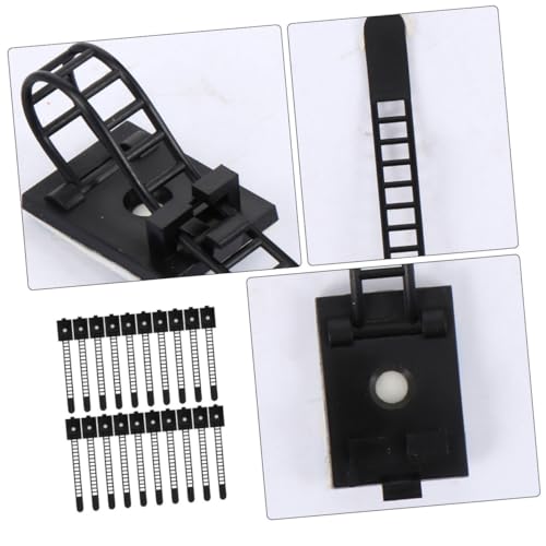 Homoyoyo 25pcs clips ajustables adhesivos para cable para organización de escritorio, sujetadores de cable resistentes para uso miniatura 5