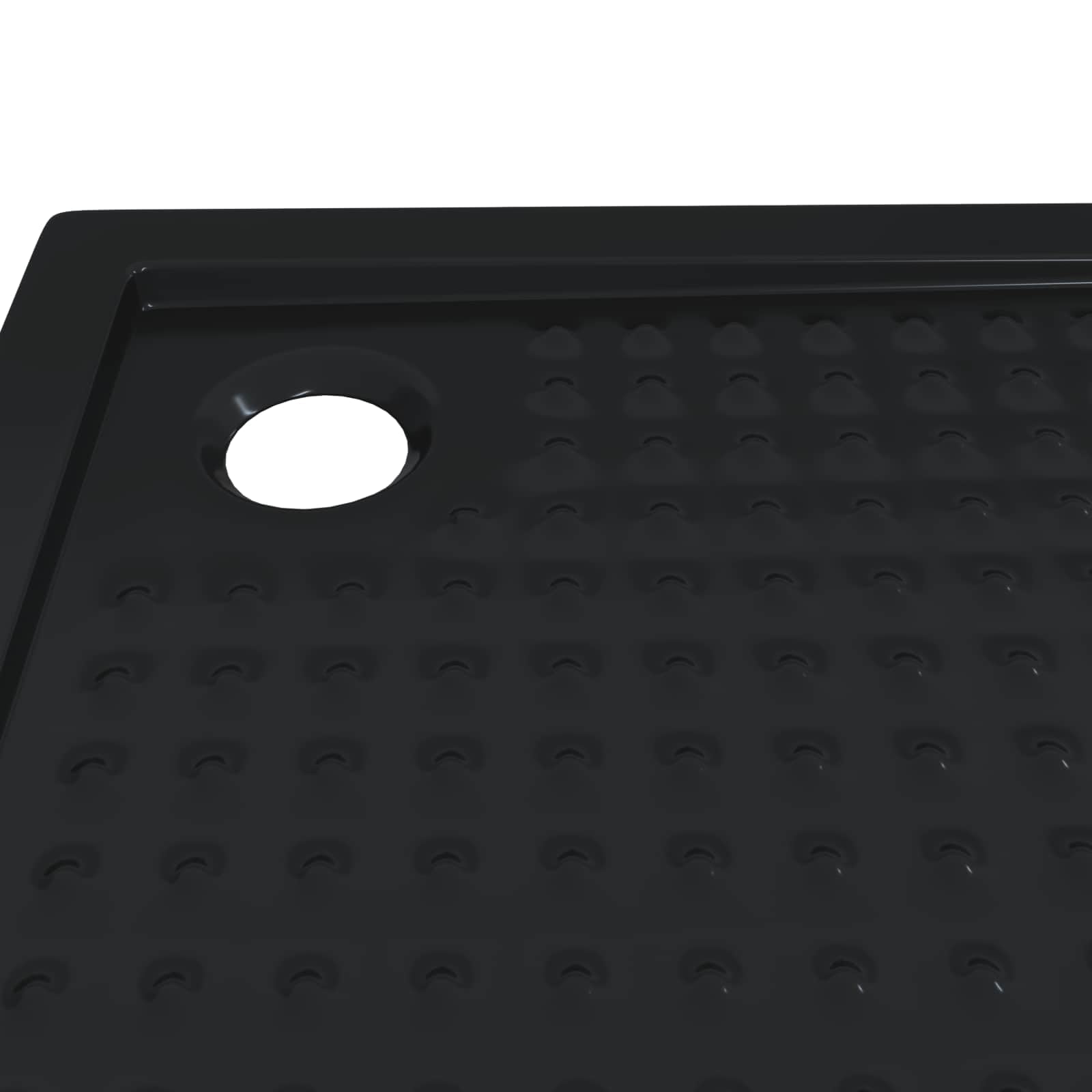 vidaXL Półka prysznicowa z kropkami 90 x 90 x 4 cm ABS czarna