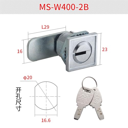 Serrure d'armoire robuste MS-W400-2B interrupteur langue tournante - 6
