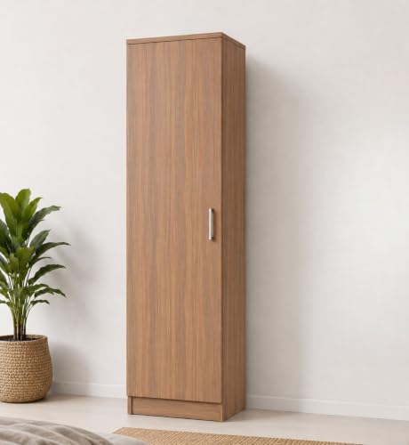 Image of Spyder Craft Engineering Wood Wardrobe for Clothes, Single Door Stylish Cupboard for Bedroom, Multi-Utility Design with Multirack Storage, Engineered Wood-Noce Lyon