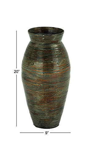 Deco 79 Dried Plant Round Vase, 10" X 10" X 20", Brown #TOP1