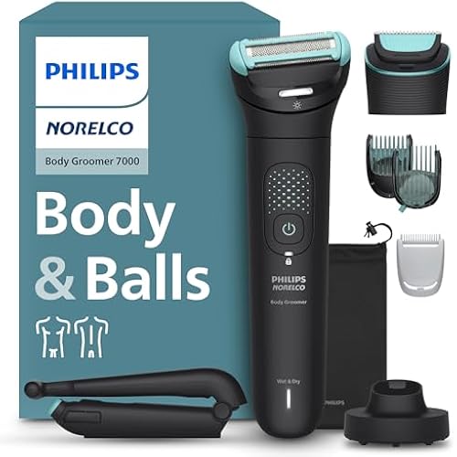 Philips Norelco Body Groomer 7000, Body & Balls, Dual Head Trimmer & Shaver