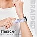 Braided Stretchy Solo Loop for Samsung Watch 8 Bands 40mm 44mm, One Click No Gap Elastic Nylon Fabric Sport Strap with Magnetic Clasp for Galaxy 8 Classic 46mm Women Men