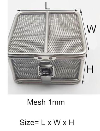 Cesta de esterilización de acero inoxidable con tapa, bandeja de malla para almacenamiento de instrumentos de laboratorio en hospitales y clínicas