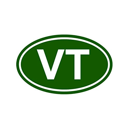 Green Oval VT Vermont Sticker Decal Self Adhesive Vermont Oval vt Euro Oval 16.11" Wide